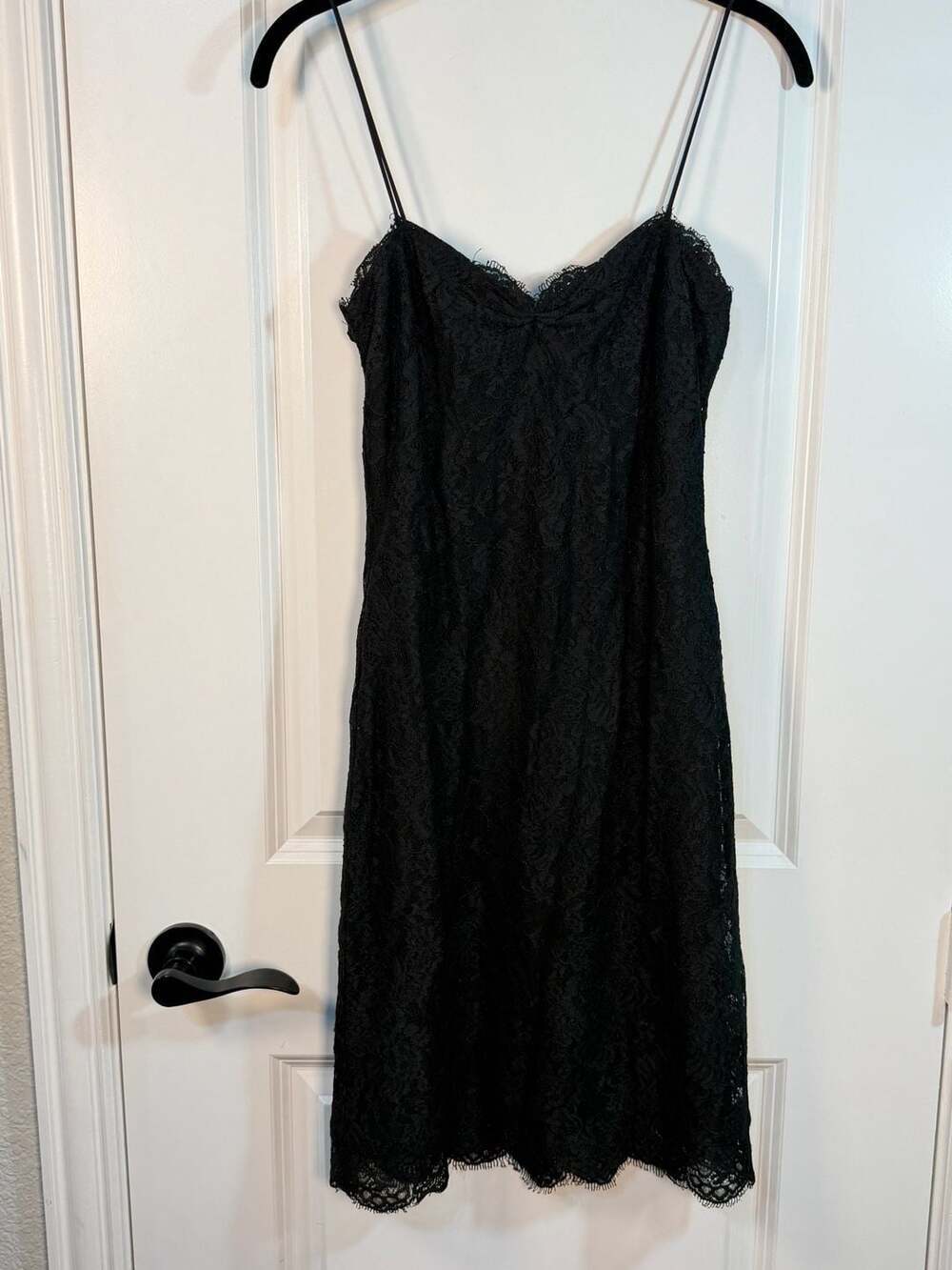Laundry by Shelli Segal Black Lace Spaghetti Strap Slip Dress Size 2
